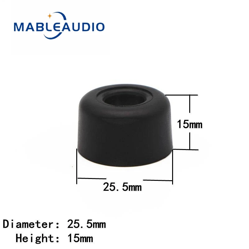 Black Rubber Shock Absorber Foot Pad, Audio Amplifier Speaker, Móveis, Iron Gasket, 25.5mm, 38mm, 43mm, 4Pcs