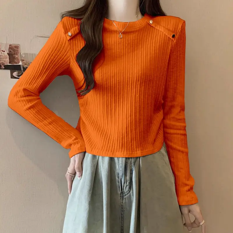 Versatile Commuter Autumn Winter New Women's Crew Neck Fashion Simplicity Loose Sweaters Casual Long Sleeve Knitted Tops
