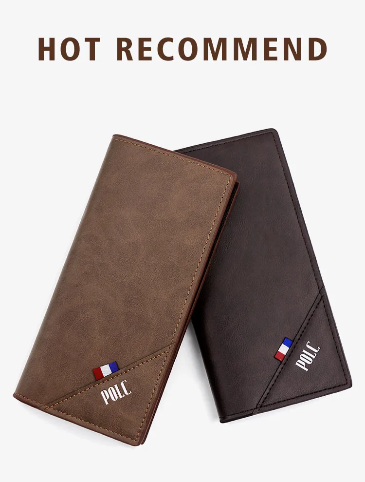 กระเป๋าสตางค์ผู้ชายแบบใหม่ สไตล์มินิมอล ลด 30% สีพื้น กระเป๋าสตางค์ผู้ชายทรงยาว กระเป๋าใส่บัตร