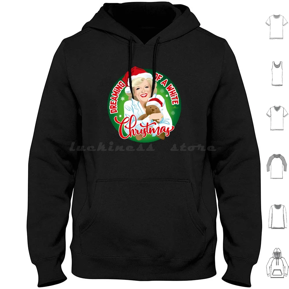 White Christmas Hoodie Cotton Long Sleeve Alejandro Mogollo Art Alemogolloart Alejandromogolloart Christmas White Comedy Humor