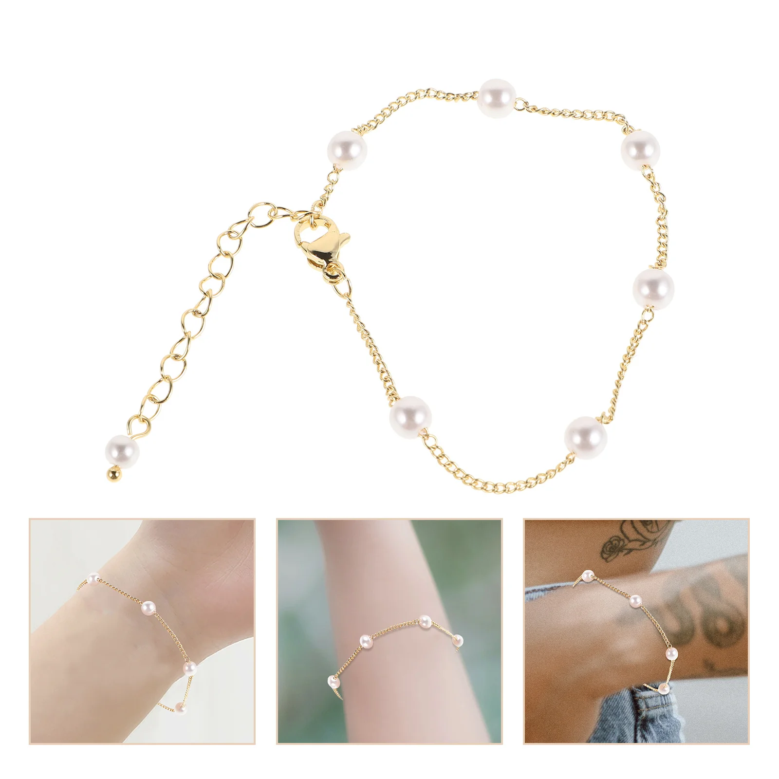 

Dainty Elegant Simulated Pearl Bracelet for Women Bridesmaids Wedding Party Decorations Trendy Aesthetic Beaded Jewelry