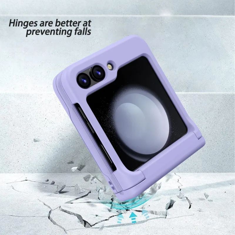 Plastic with Card Holder Phone Case for Samsung Galaxy Z Flip 7 FE 6 5 4 3 3Flip6 Flip5 Flip4 Flip3 Full Hinge Shockproof Cover