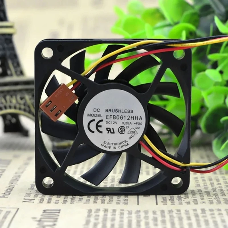 

Brand New Original EFB0612HHA 6010 60MM 60x60x10MM Computer case fan fan 12V 0.25A with 3pin 4pin PWM Fast delivery