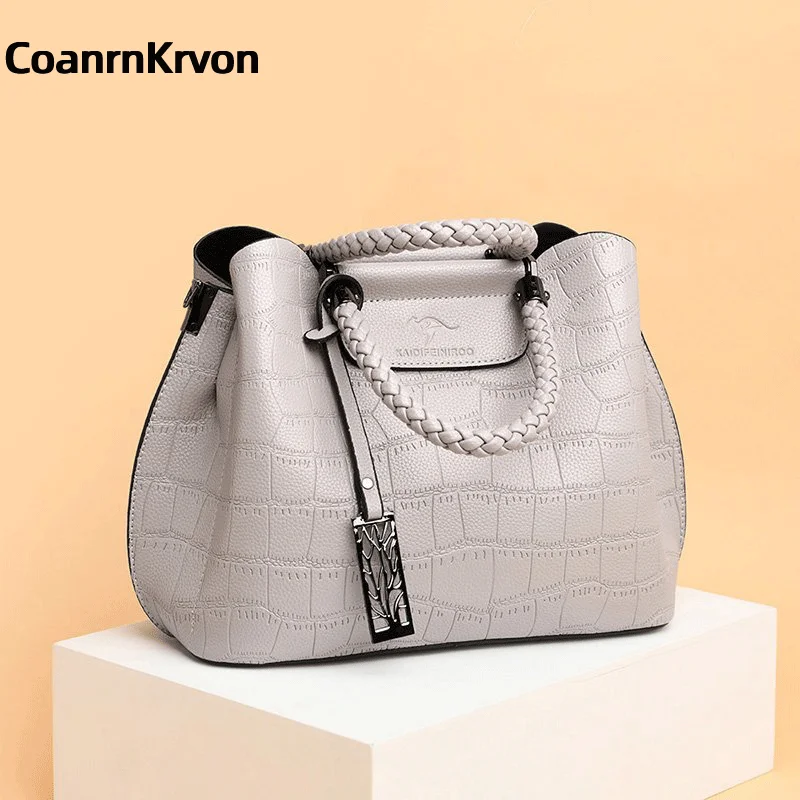 Crossbody Famous Designer Brand Bag Large Capacity Women\'s Handbag Leather Textured Embossed Pattern Shoulder Bag Tote bagwoman