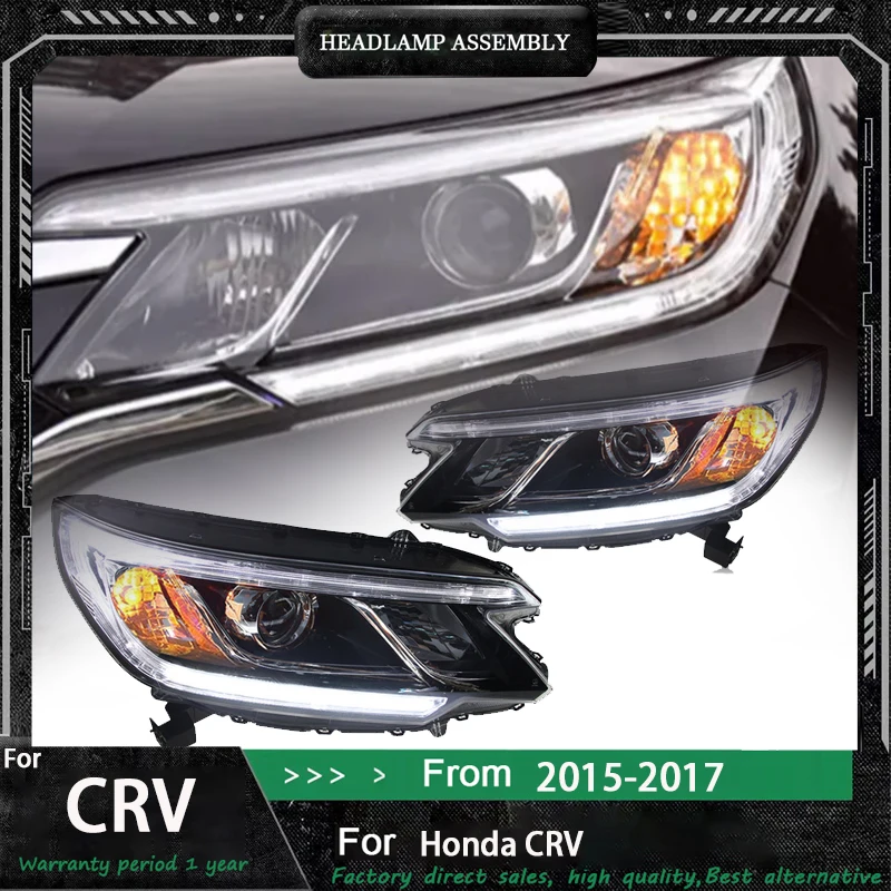 

Автомобильные светодиодные фары DRL в сборе для HONDA CRV 2015-2017, противотуманные фары DRL, стоп-сигнал поворота, лампа Plug and Play