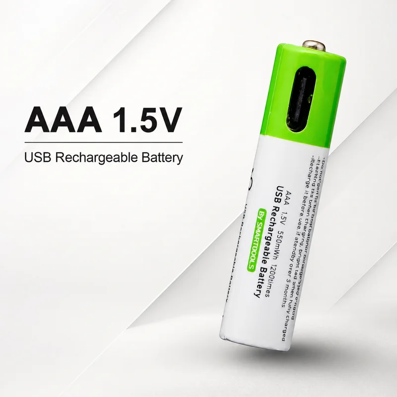 AAA 1.5V 750mWh USB Li-ion Rechargeable Battery with Charging Cable for Remote Control Wireless Mouse Use