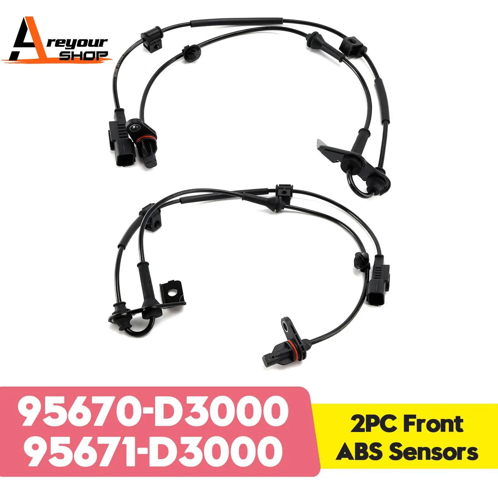 Areyourshop 1PC/2PC Front ABS Sensors for Hyundai Tucson TL 2015 2016 2017 2018 2019 2020-2021 95670-D3000 95671-D3000