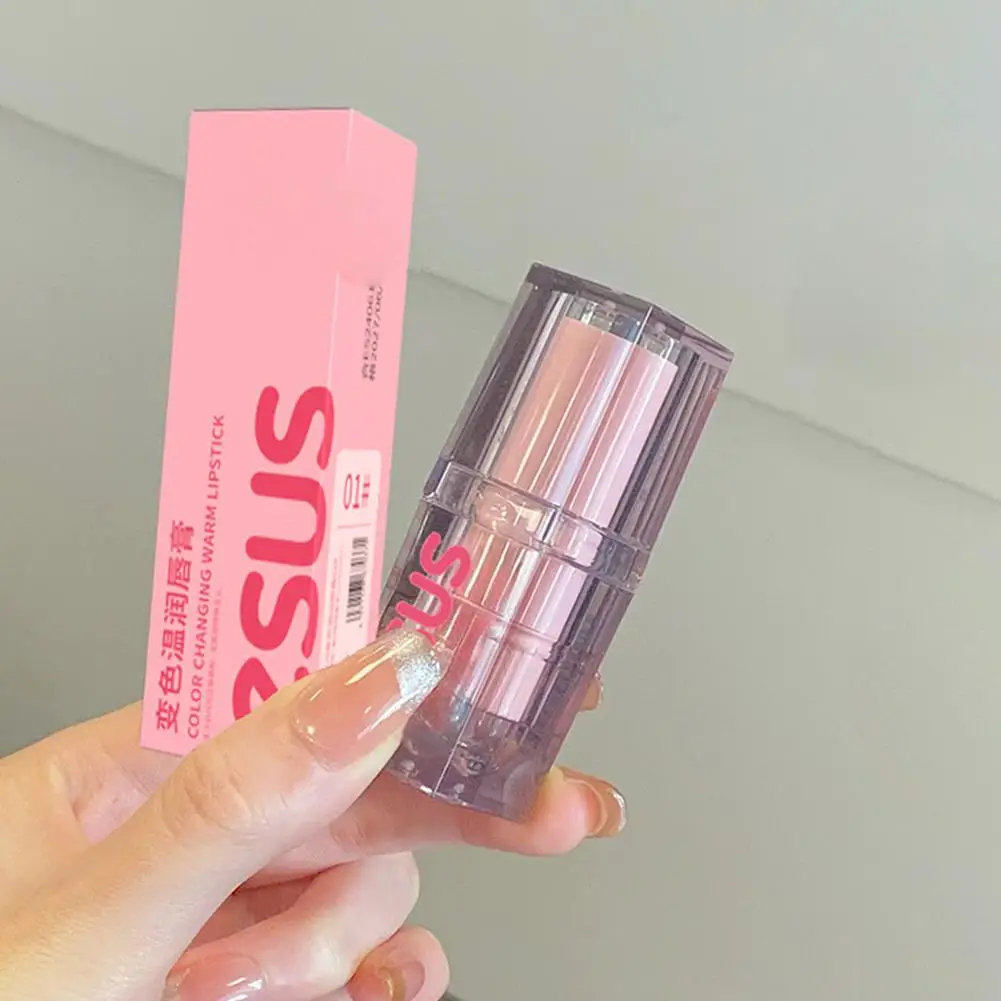 Bálsamo labial de cor quente hidrata profundamente, prevenção de rachaduras, redução de linhas labiais sem sensação pegajosa, bálsamo labial que muda de cor quente