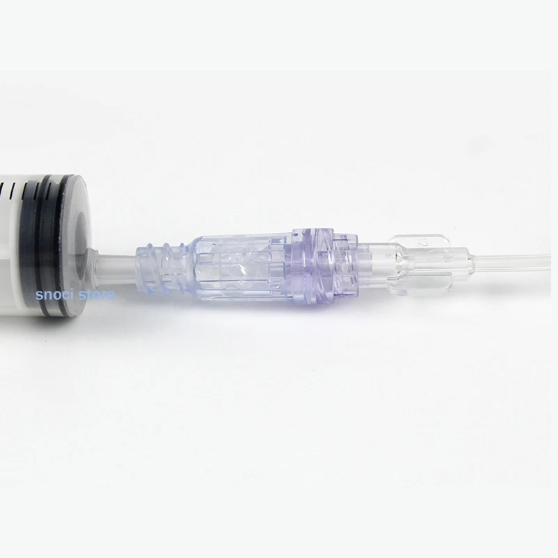 صمام إيقاف الديوك القابل للتصرف مع وصلات إغراء قفل ذكر حقنة توصيل ستيريو مشتركة انتقالية بلاستيكية، قطعة واحدة