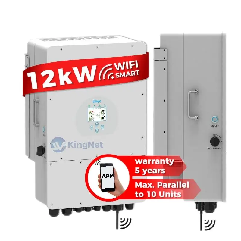 Deye In Stock Popular 8KW 10KW 12KW MPPT WIFI 3 Phase Charging System Solar Hybrid Inverter SUN-12K-SG04LP3-EU