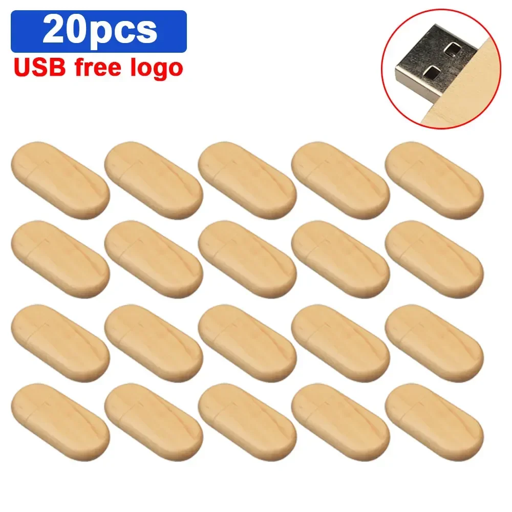 20 unids/lote exquisito palo de memoria usb de madera logotipo gratis unidad flash usb 2,0 16gb 32gb 64gb cle usb día de la boda u disco fotografía