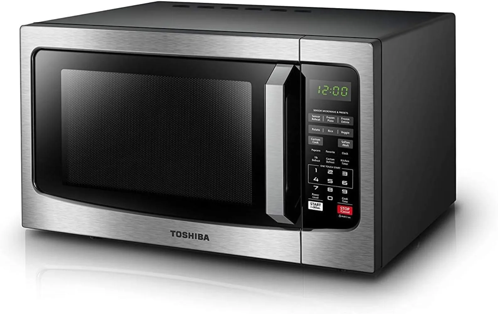 

TOSHIBA EM131A5C-SS Countertop Microwave Ovens 1.2 Cu Ft, 12.4" Removable Turntable Smart Humidity Sensor 12 Auto Menus