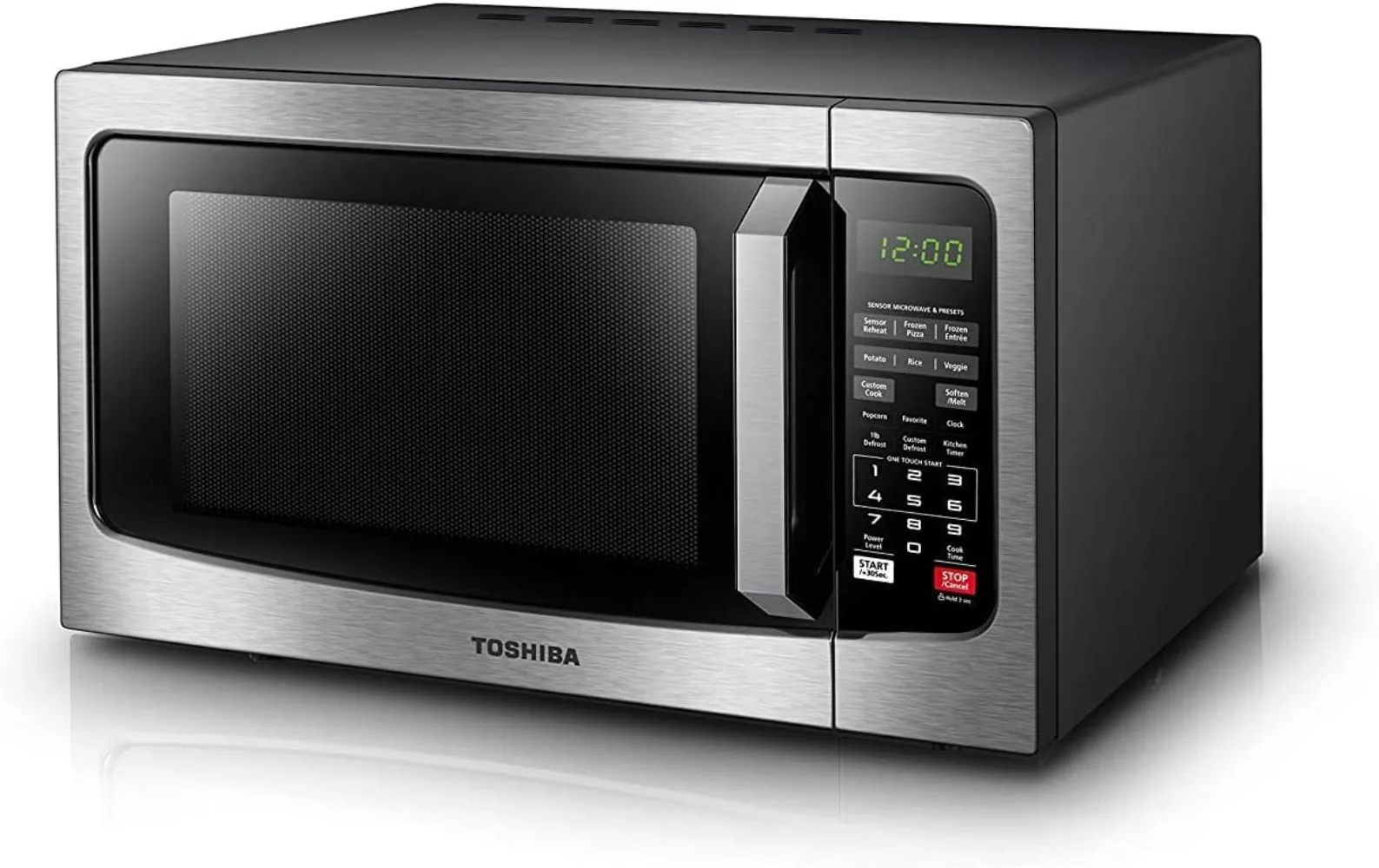 

Микроволновые печи TOSHIBA EM131A5C-SS, 1,2 куб. Футов, 12,4 дюйма, съемный проигрыватель, умный датчик влажности, 12 автоматических меню