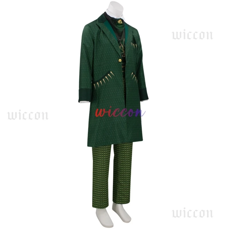 Filme malvado cosplay masculino feiticeiro terno verde jeff men goldblum roupas de natal terno de halloween traje de ano novo