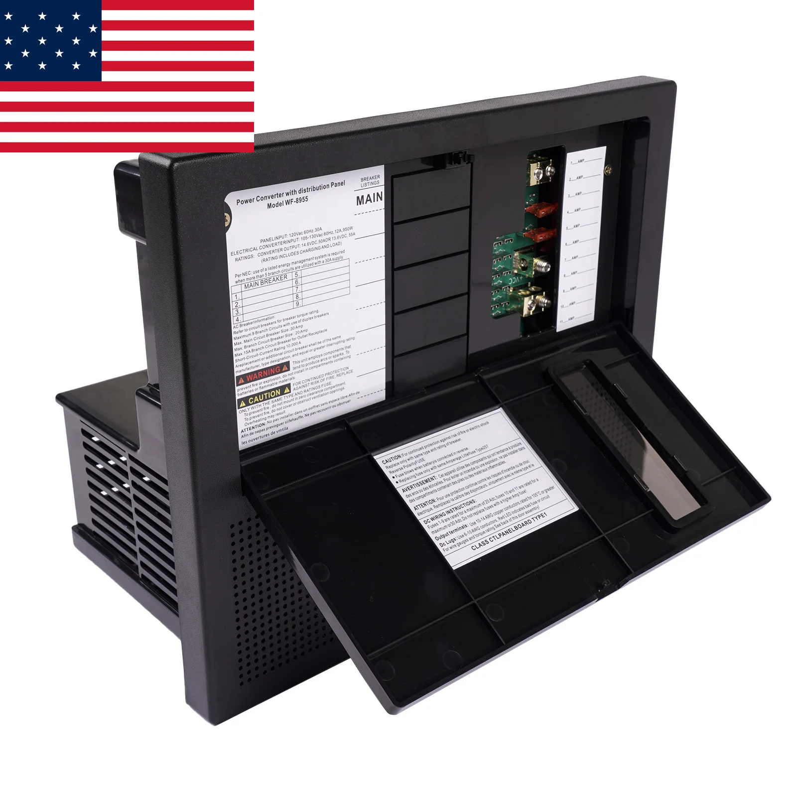 AP03 WF-8955-AD RV Power Center 55 Amp DC Output Three-Stage Smart Charger Lead Acid