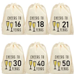 5pcs hangover kit gift bag Cheers to 16 21 30 40 50 60 Years 16th 21st 30th 40th 50th 60th adult Birthday party decoration favor