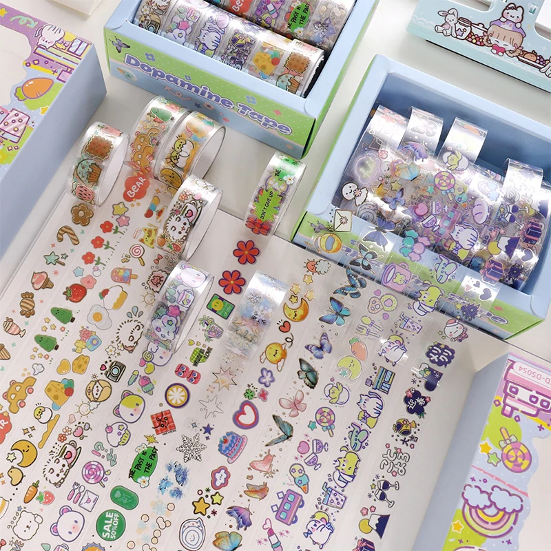 12 Volumes - Colorful Dream PET Notebook Material Tape DIY Scrapbook Handmade Art Production