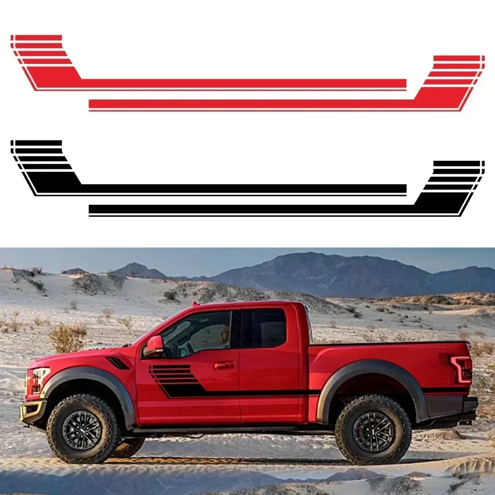 

2 шт. модные наклейки с гоночными полосами для автомобилей Maxus, Dodge 1500, 2500, Tacoma, Hilux, Tundra, виниловые аксессуары для дверей, боковых линий и багажника