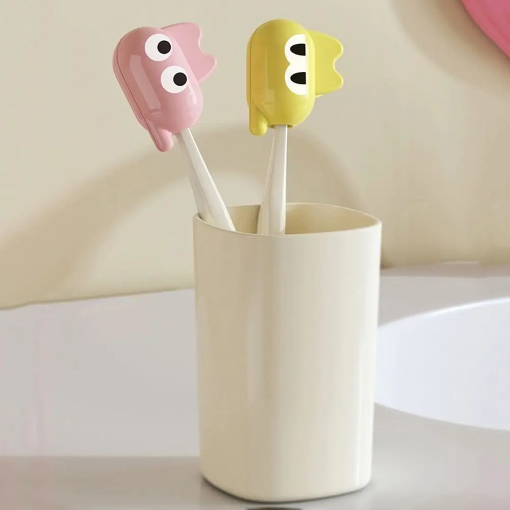 

5Pcs Cartoon Cat Shaped Toothbrush Head Holder Compact Design Cute Toothbrush Head Protective Cover Plastic Dustproof