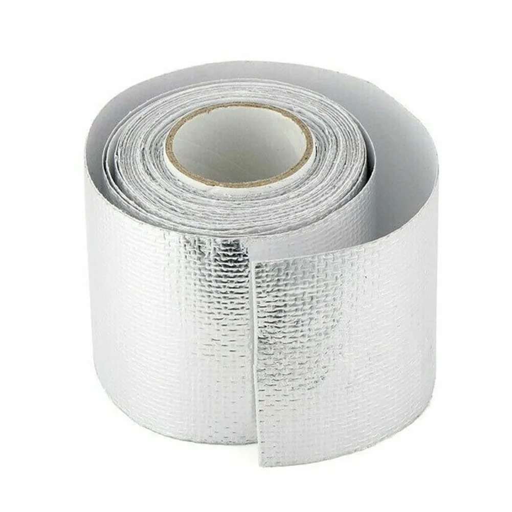 5M*5cm Exhaust Pipe Insulation Tape Aluminum Foil Thermal Wrap Titanium Heat Wrap 100% Brand New Durable Useful