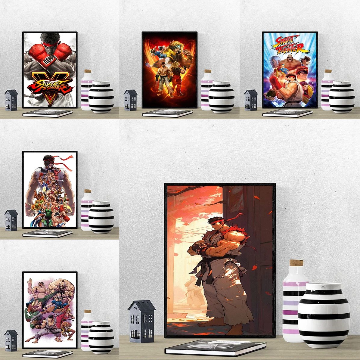 S-Street F-Fighter Posters Decorative Pictures for Living Room Decoration Painting Canvas Wall Art Mural Home Decorations Poster