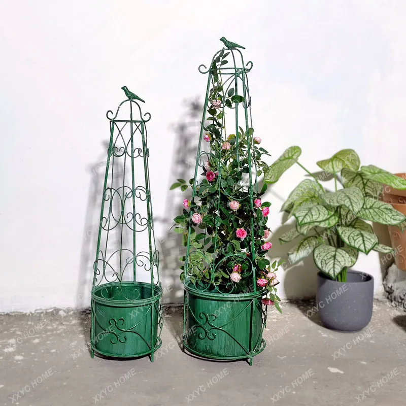 Iron Climbing Vine Flower Stand Climbing Frame Clematis Shelf Green Radish Chinese Rose Flower Stand Pot Pot Lattice