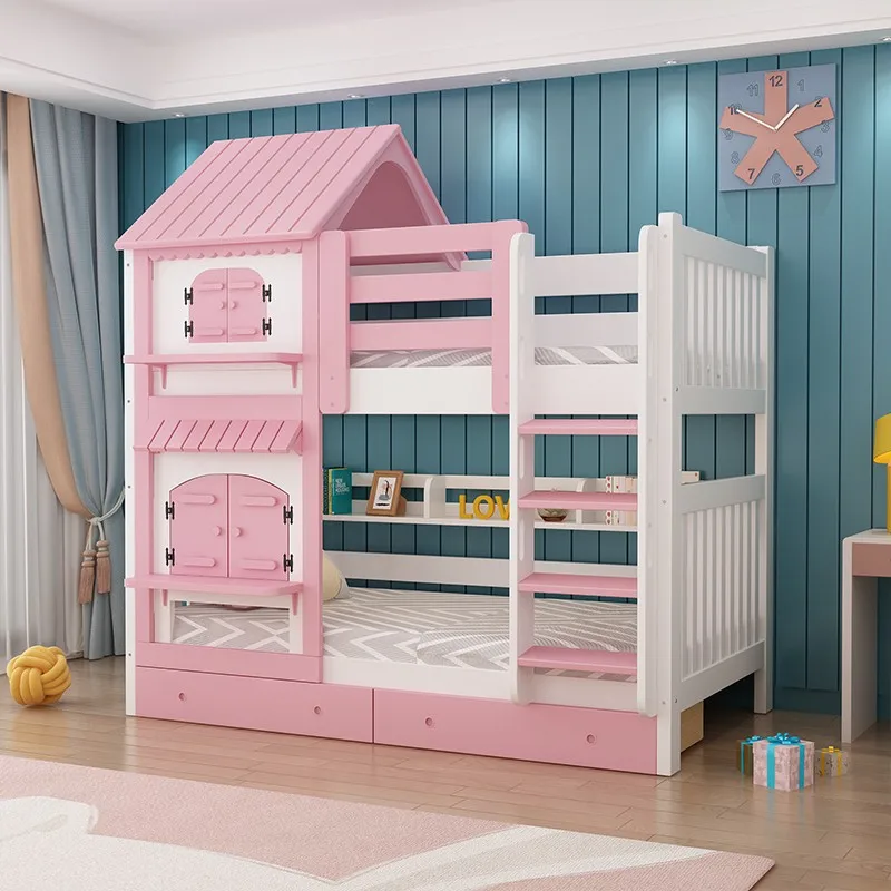 Dziecko proste podwójne łóżko projektant dzieci drewniana rama łóżka do przechowywania podwójne łóżko łóżka łóżka piętrowe Design Muebles Para