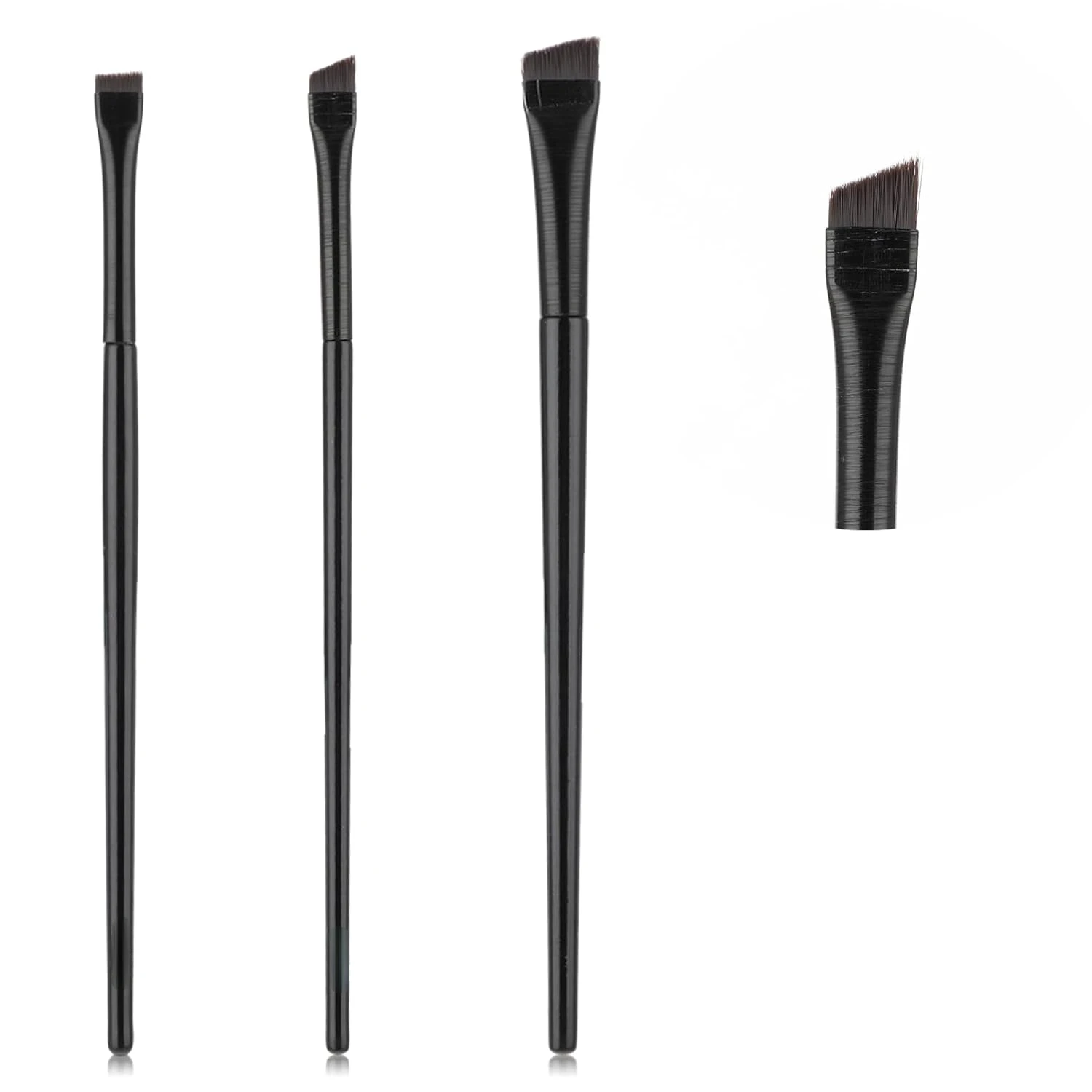 

Set of 3 Ultra-Thin Slanted Eyeliner Brushes for Gel Eye Liner & Eyebrow Tinting. Professional Beauty Tools for Precise Makeup A