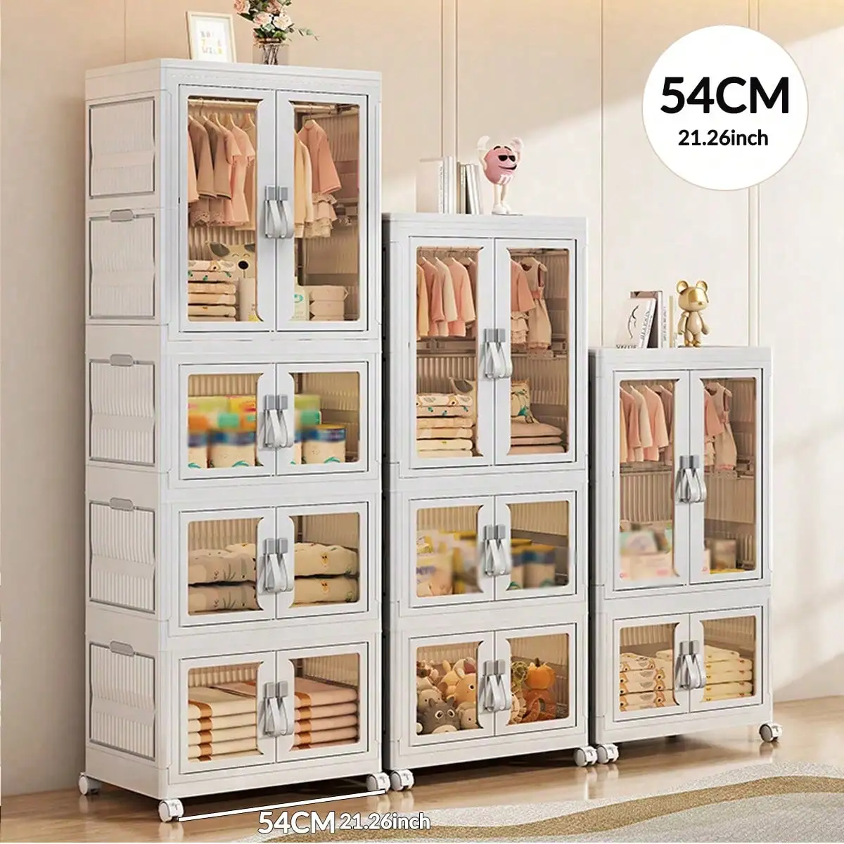 

Портативный складной пластиковый шкаф для взрослых, большой гардероб для одежды, комод для спальни с вешалкой и дверцей, быстрая установка, белый