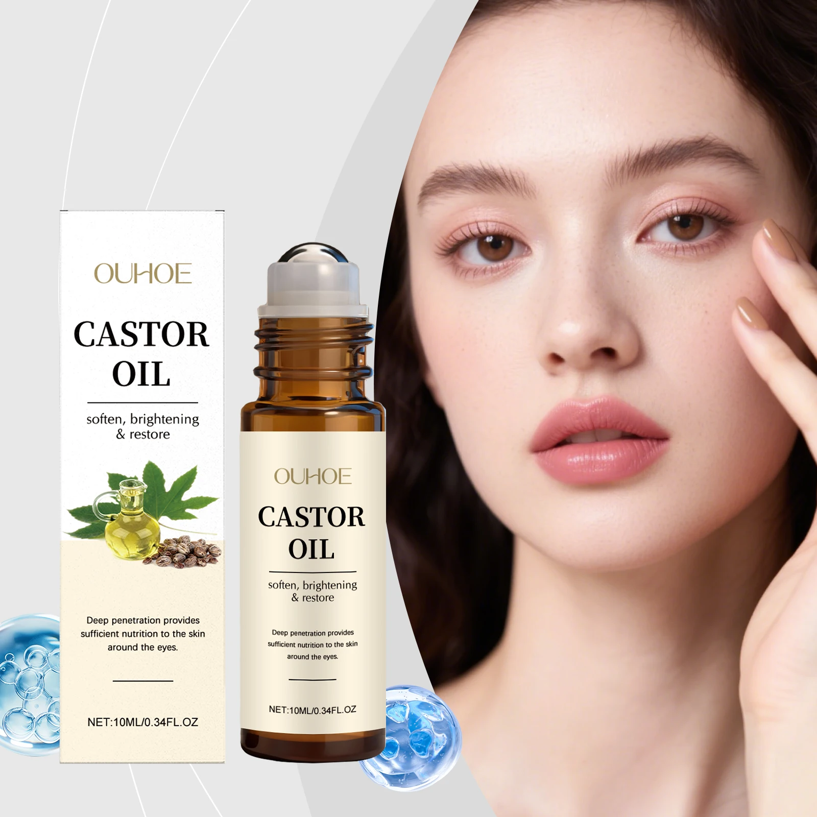 

Сыворотка для глаз против морщин с касторовым маслом, удаление темных кругов, мешки под глазами, против отечности, лифтинг, твердый шариковый массаж, увлажнение, питание, уход за глазами