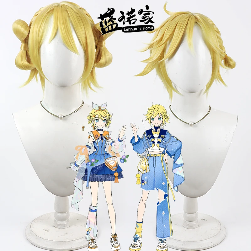 

Anime Hatsune Miku Magical Mirai 2025 Kagamine Rin Kagamine Len Cosplay Wig Halloween Carnival Party Props Synthetic + Wig Cap