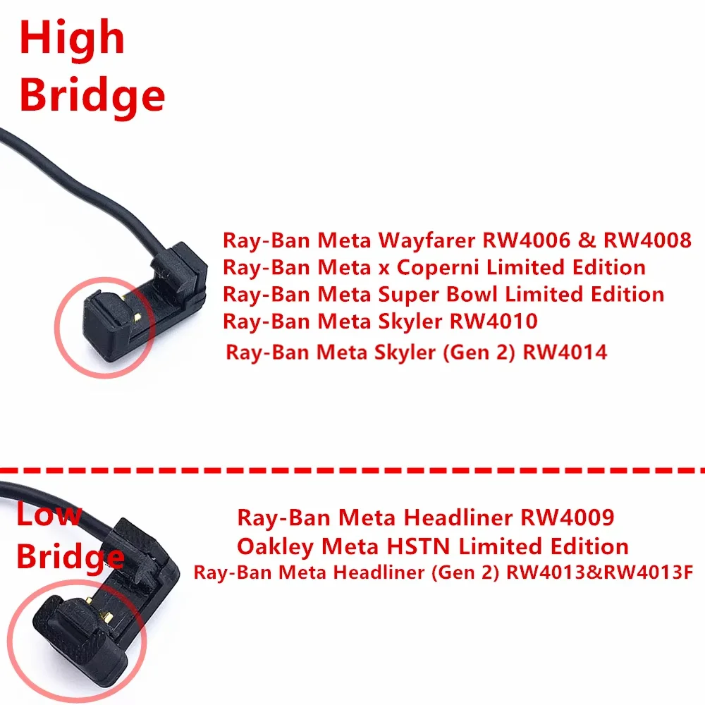 Câble de chargement USB/type-c, prise en charge de Charge directe sans étui ni alimentation continue pour lunettes intelligentes Ray-Ban Meta Gen 1 2 Rayban