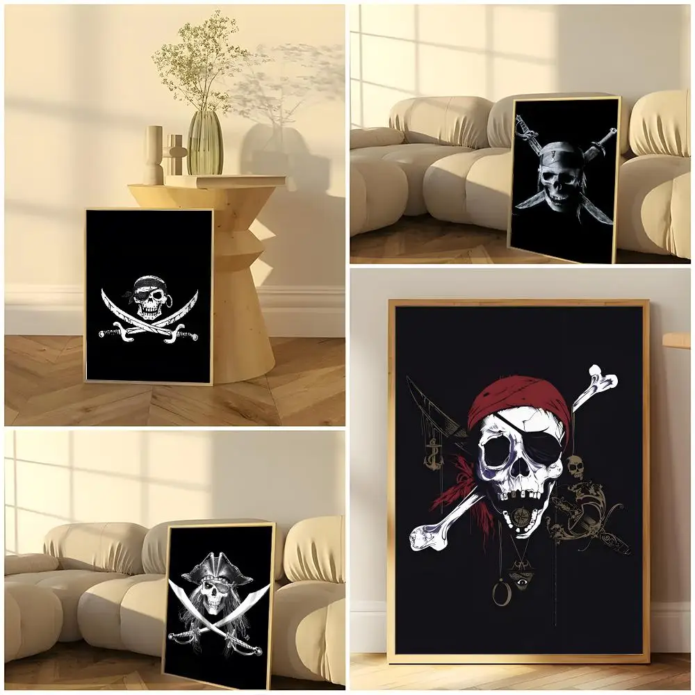 Calico Rackham Jack Pirate Jolly Roger Anne Bonny Painting Calligraphy Scandi minimalist Nursery print Oil painting effect