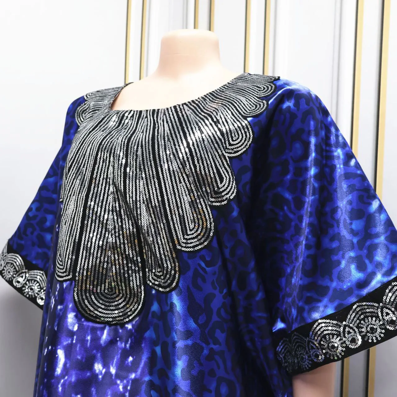 Plus Size African Dresses for Women 2025 New Sequined Printed Loose Straight Turkey Muslim Abayas Dashiki Ankara Wedding Outfits