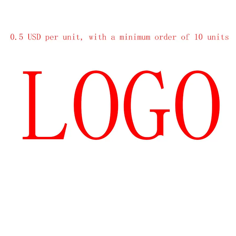 Professional customized logo at $0.5 per unit, with a minimum order of 10 units