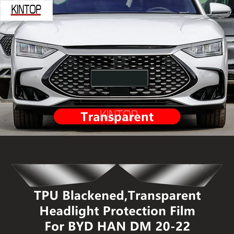 

For BYD HAN DM 20-22 TPU Blackened,Transparent Headlight Protective Film, Headlight Protection,Film Modification