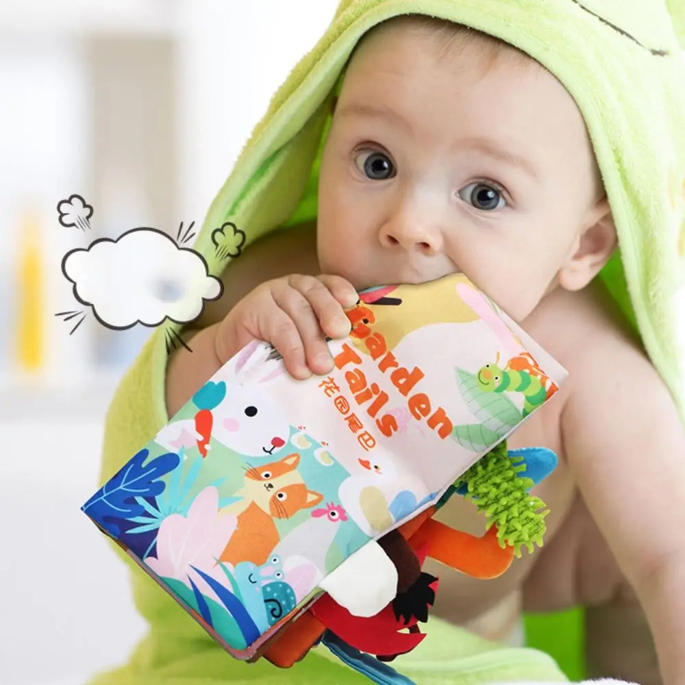 Animals Tail Baby Cloth Book Sound Paper Interactive Kids Cloth Book Cartoon Parent-child Baby Early Learning Toy