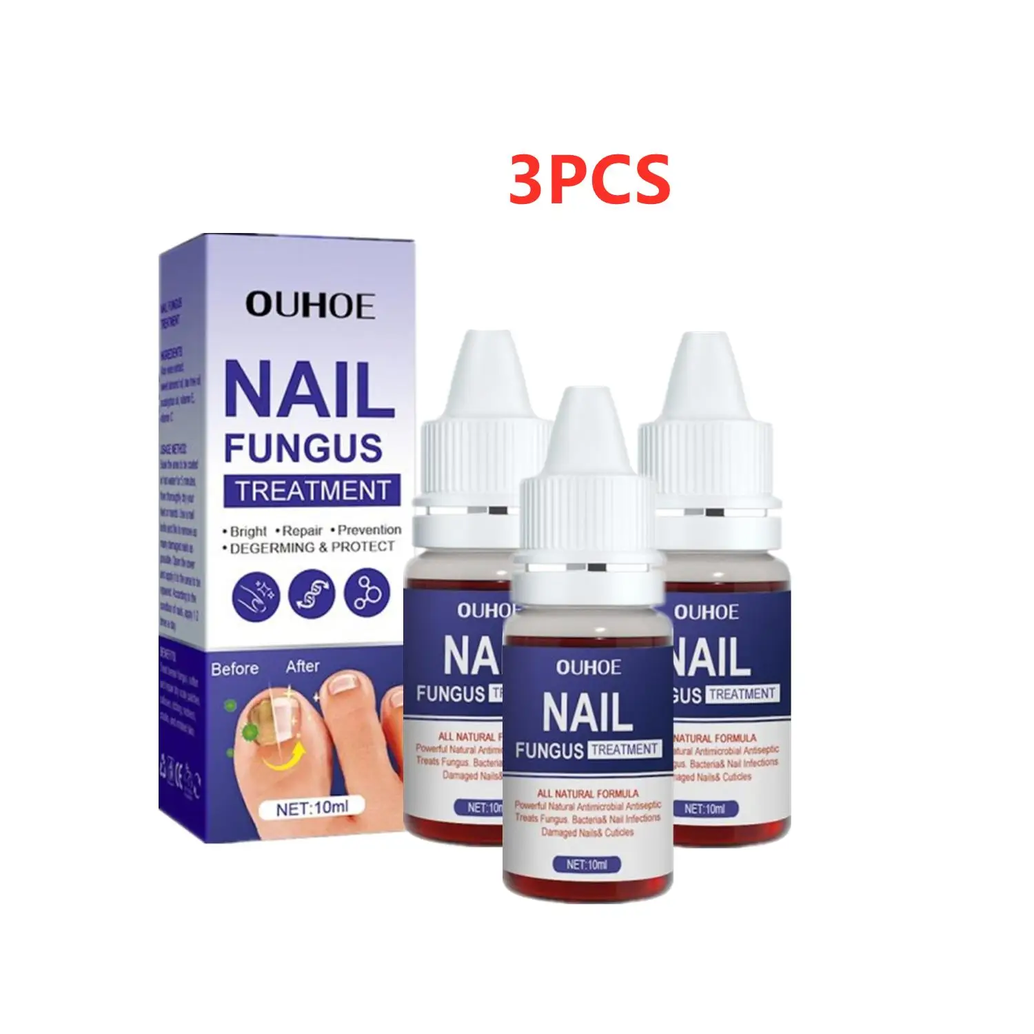 Unhas Tratamento Fungoso, Pés Essence Care, Anti-Infecção, Paroníquia, Toe Fungus Repair, Nail Fungal Serum, Onicomia Remoção, 3pcs