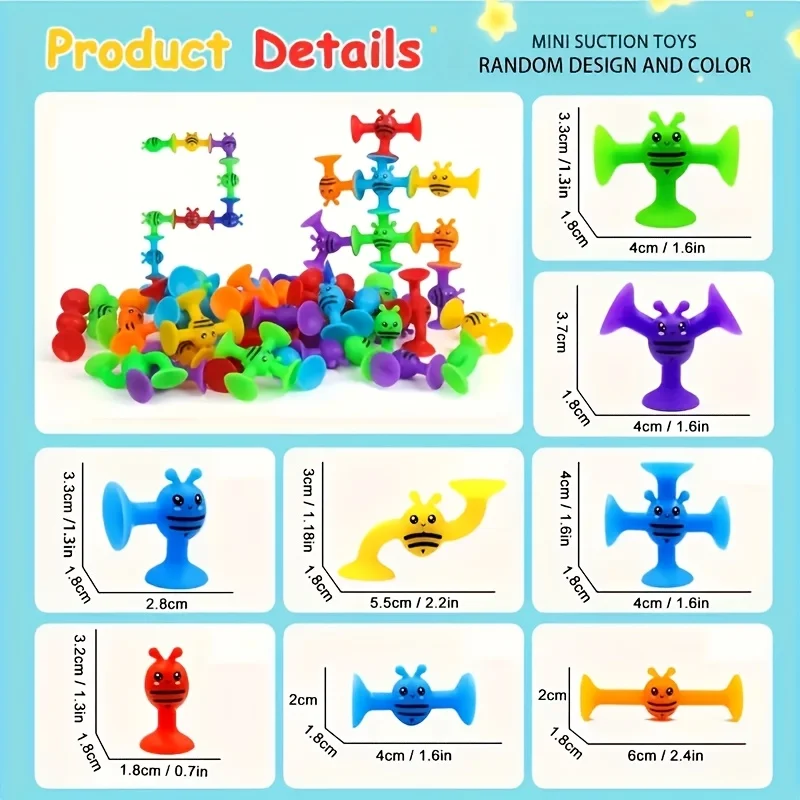 Juego de bloques de construcción, juguetes de succión para niños, rompecabezas DIY, juego adhesivo Montessori sensorial para liberar estrés, juguete para niños para autismo