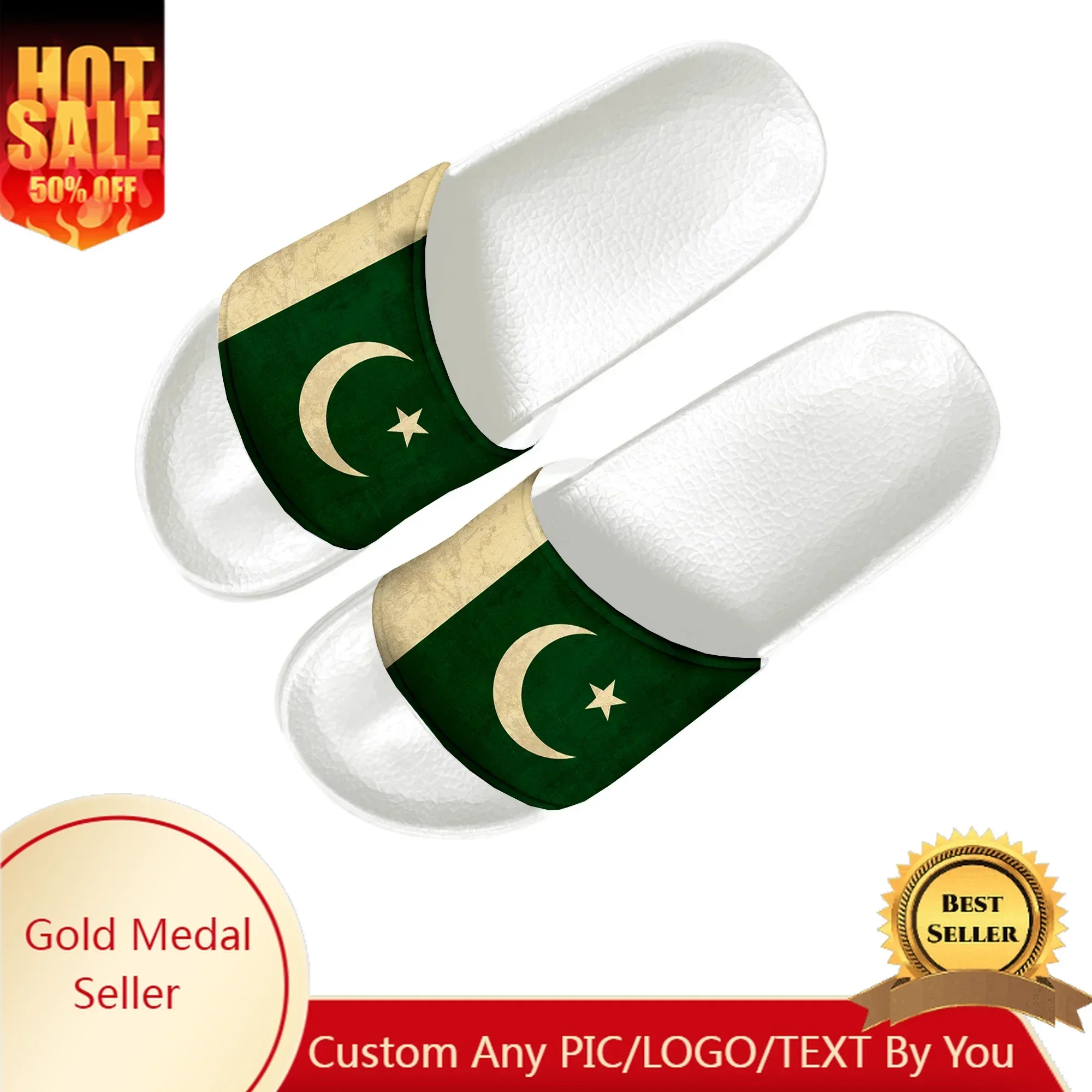 Pakistani Flag Slippers Home Water Shoes Men Women Teenagers Pakistan Beach Pool Sandals Custom Made Summer Slipper