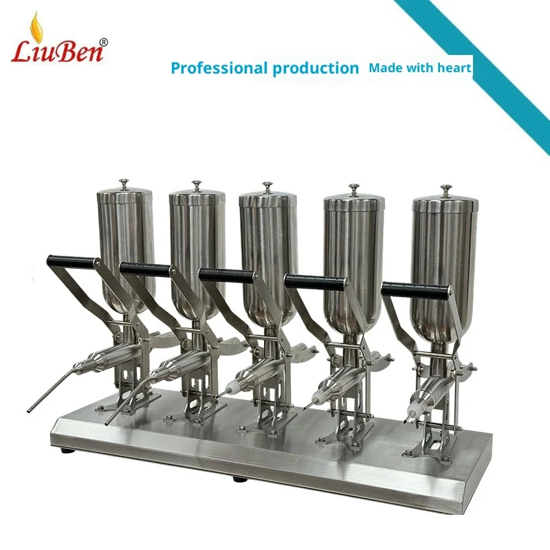 Puff Cream Filling Machine Five-head Core Injection Machine Chocolate Sauce Filling Commercial Household 220v  Stainless