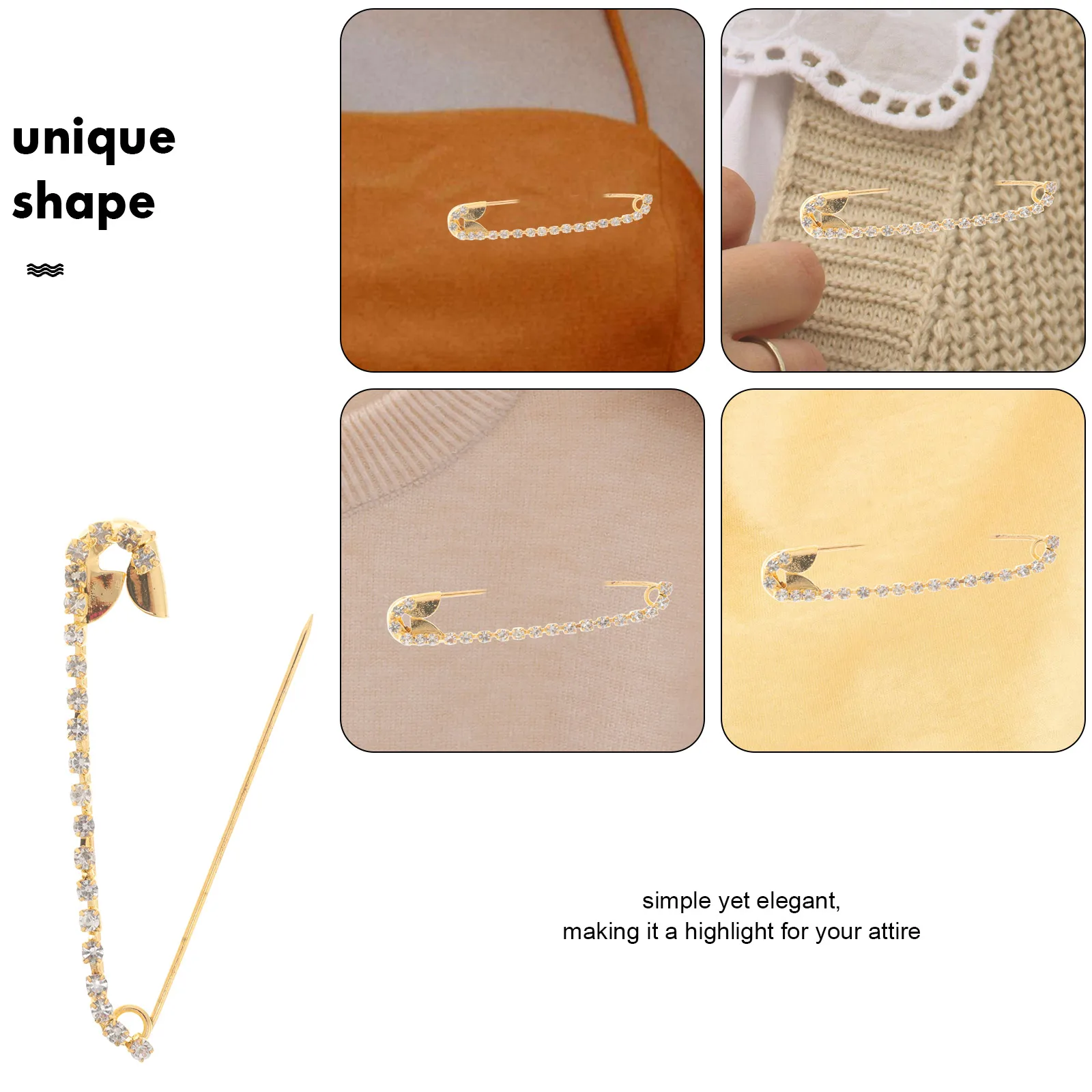 

10 Pcs Brooch Jewelry Pins Blanket Decorative Large Safety for Socks Dress Zinc Alloy Cloak Bling