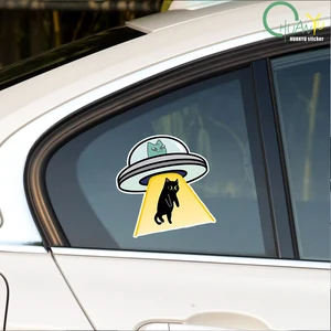 Cat UFO Creative Vinyl Waterproof Decal Sticker For Cars, Laptops-es, Walls Windows, Bumper 8 best sales stickers ufo - №3