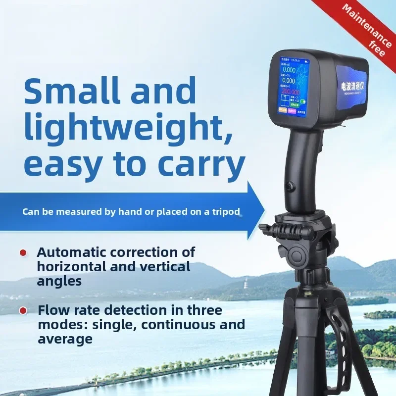 Portable radio wave flow meter, water level measurement detector, handheld flow meter