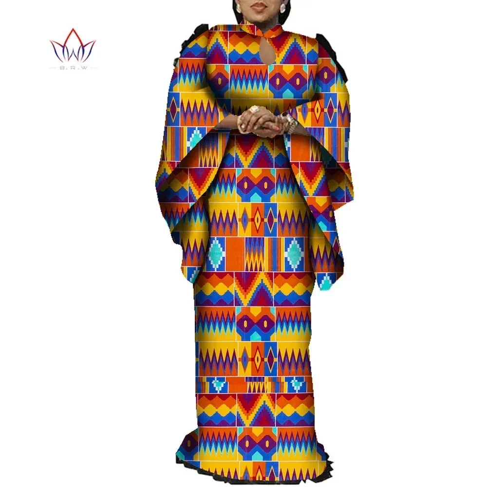 

Bintarealwax Africa Dresses for Women Dashiki Loose Style African Clothing Vestidos Plus Size 7XL Women Party Dresses WY066