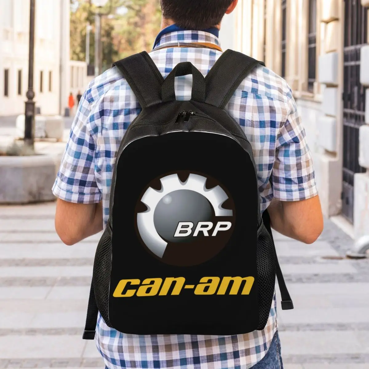 3D Printing BRP ATV Can Am Logo Backpack for Girls Boys College School Travel Bags Men Women Bookbag Fits 15 Inch Laptop