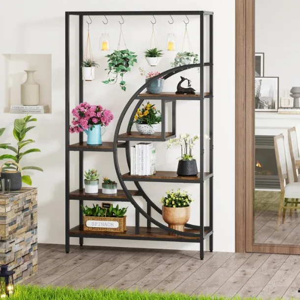 Household wrought iron shelves, simple flower shelves in the bedroom