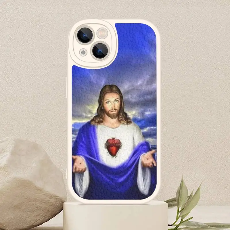 Divine Mercy Jesus Cross Phone Case For Iphone 14 Pro Max 13 Mini 12 11 X XR XS 7 8 Plus Leather Soft Silicone Shock Cover