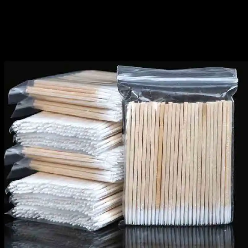 1000pcs Micro Wood Cotton Swab Eyelash Extension Tools Tatoo Microblading Cleaning Wooden Sticks Cosmetic Cotton Brush Buds Tip