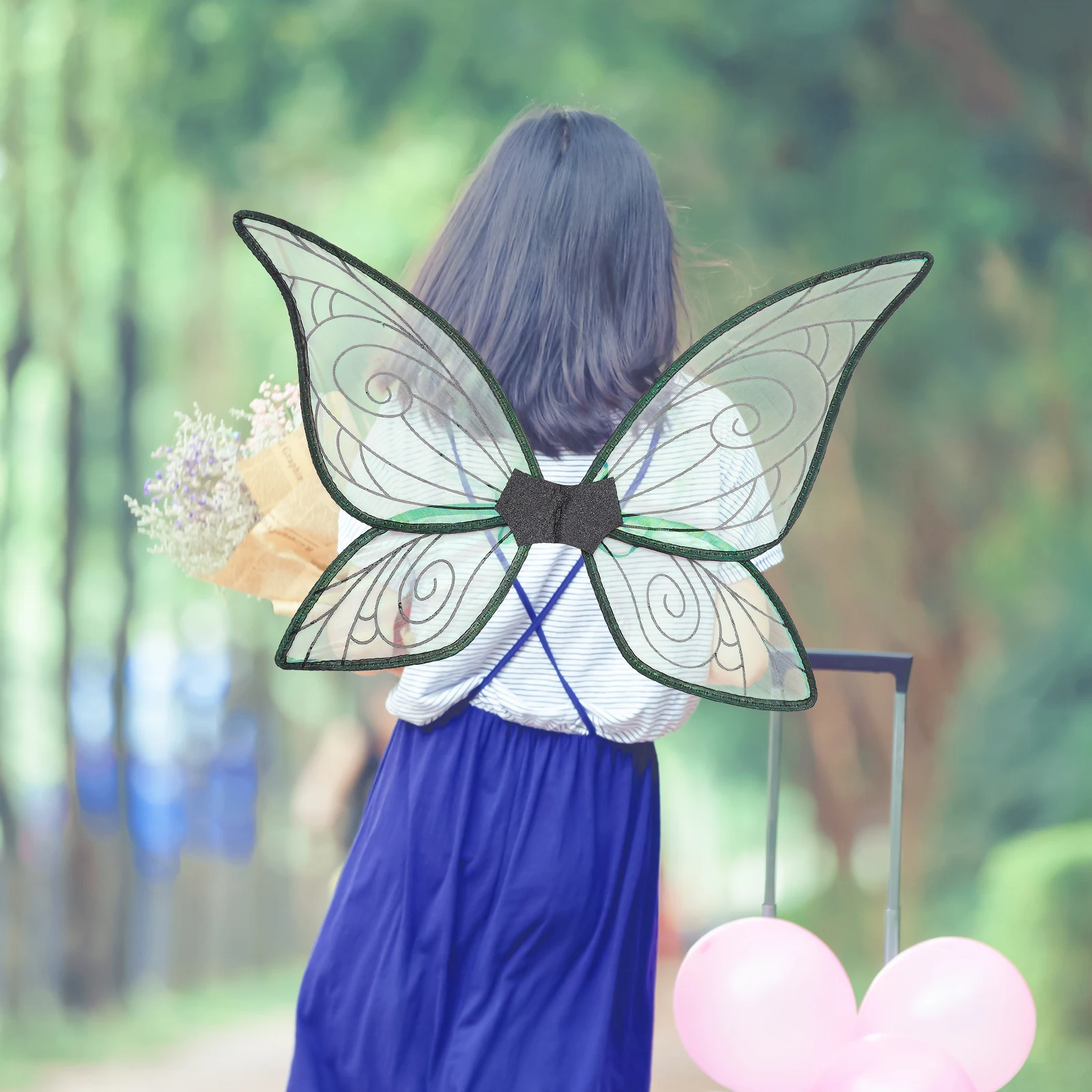

LED Fairy Wings Light White Color for Women Kids Costume Party Favors Lightweight Gauze Halloween Cosplay Prop